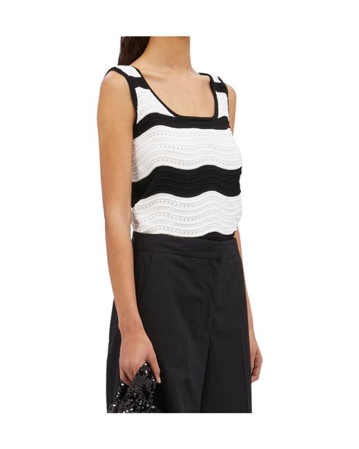 MSGM Black Striped Tank Top