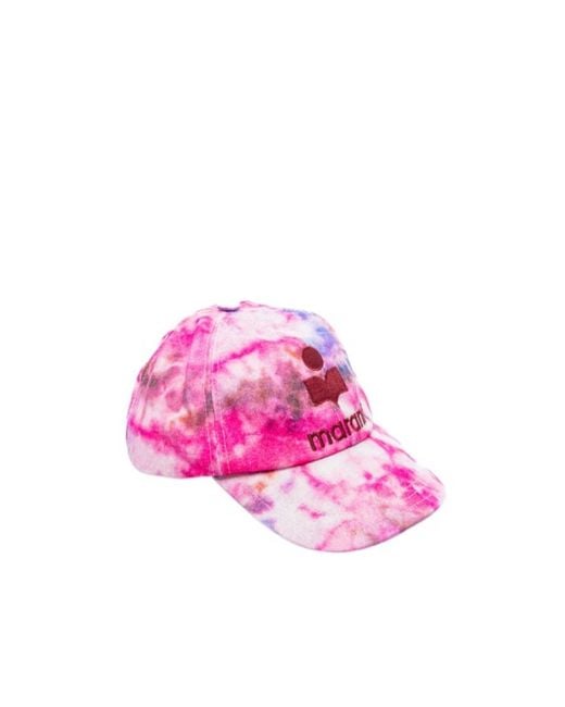 Isabel Marant Pink Tyron Logo Embroidered Baseball Cap