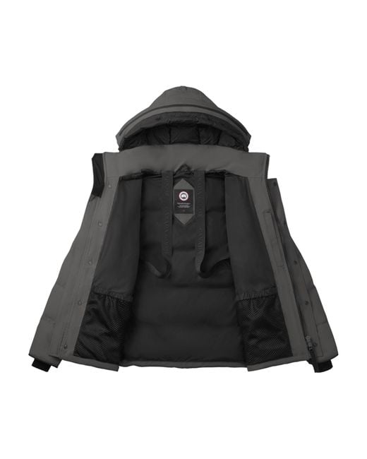 Canada Goose Gray Zipped Hooded Down Jacket for men