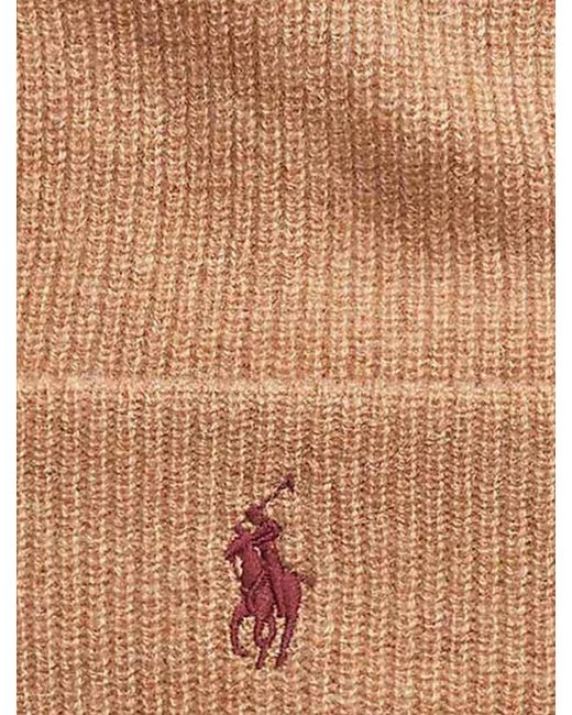 Polo Ralph Lauren Brown Polo Pony Embroidered Knitted Beanie for men