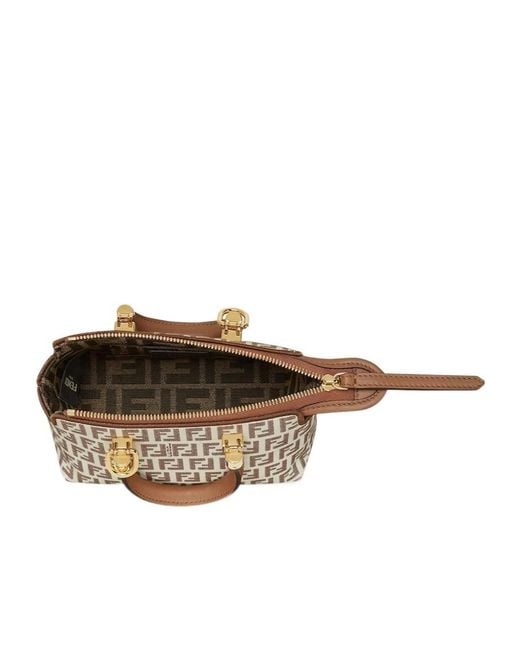 Fendi Metallic By The Way Ff Monogram Mini Tote Bag