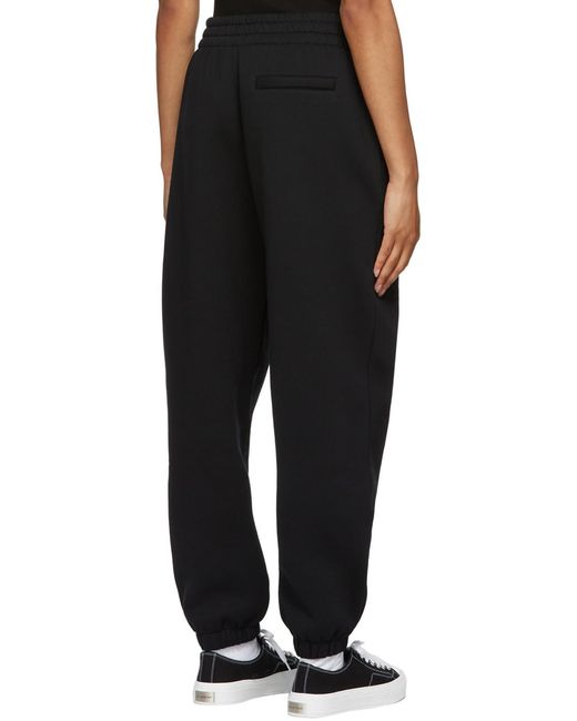 T By Alexander Wang Black Alexander Wang Logo Printed Elasticated Waist Pants