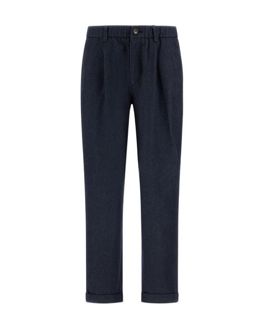 Herno Blue Elasticated Waist Trousers for men