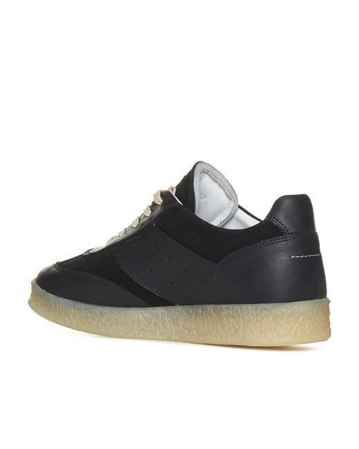 MM6 by Maison Martin Margiela Black Panelled Lace-Up Sneakers for men