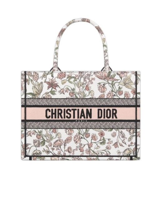Dior White Medium Book Tote