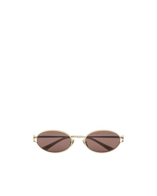 Gucci White Rectangular-Frame Sunglasses
