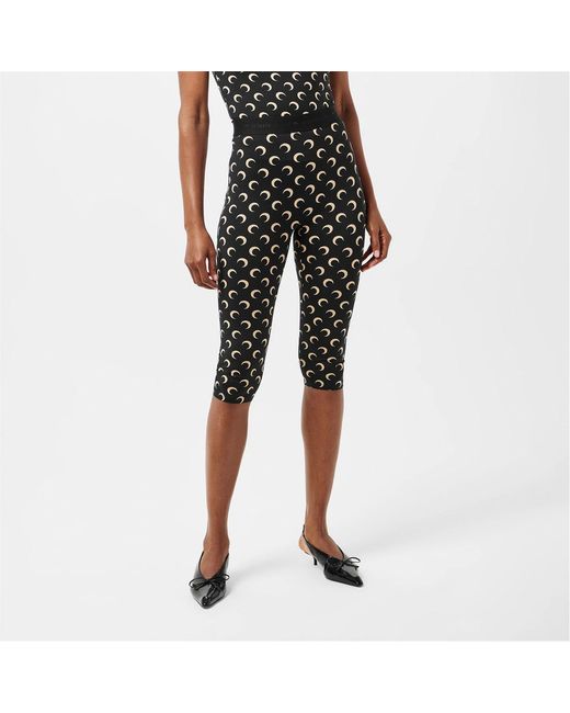 MARINE SERRE Black Moon Print Sports Shorts