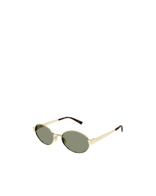 Saint Laurent Green Eyewear Oval Frame Sunglasses