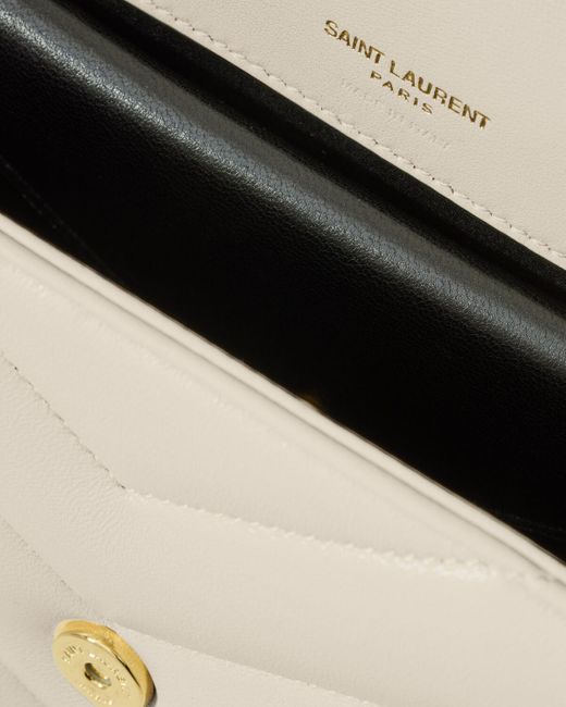 Saint Laurent White Loulou Matelassé Small Shoulder Bag