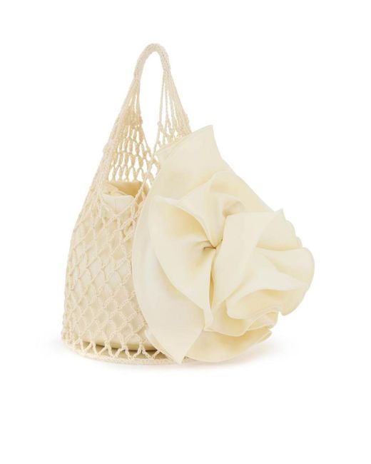 Magda Butrym White Crochet Small Devana Bag