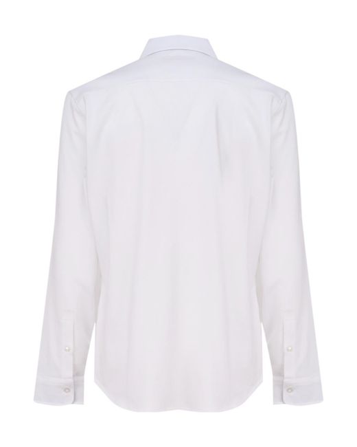 Fay White Buttoned Long-Sleeved Shirt for men