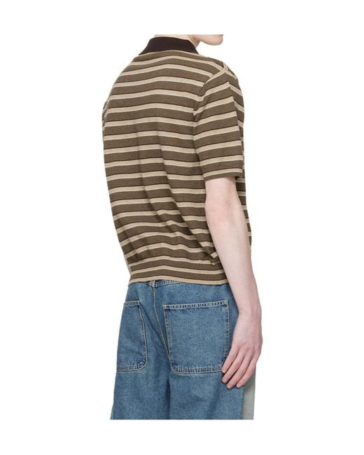 Carne Bollente Gray Pin-Up Patrol Striped Polo Shirt for men