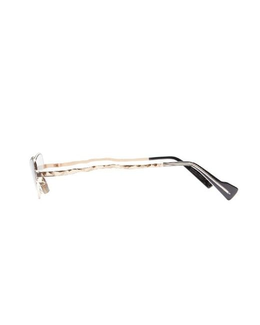 Kuboraum White Cat Eye Frame Sunglasses for men