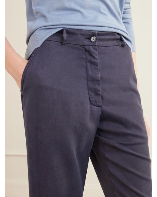 The Row Blue Karsten Cropped Cotton Straight-Leg Pants