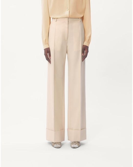 Valentino White Diagonal Dry Wool Trousers