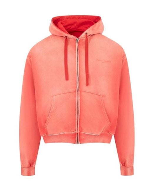 Maison Margiela Pink Faded Zip-Up Hoodie for men