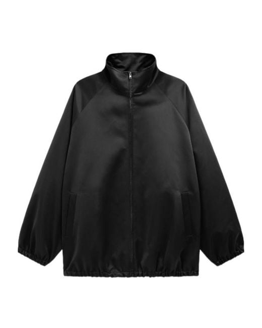 Frankie Shop Black Baxter Satin Track Jacket