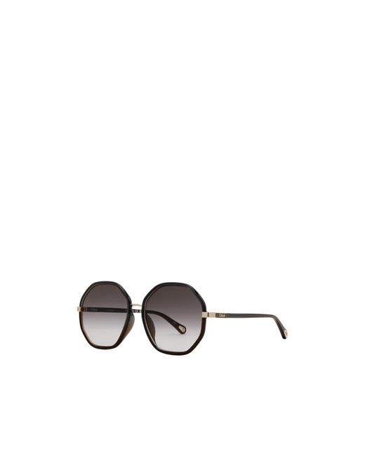 Chloé Metallic Franky Octagon-Frame Sunglasses