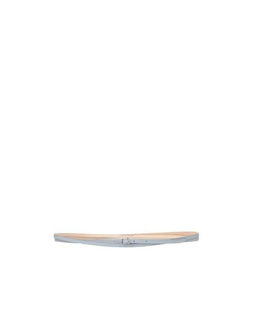 Maison Margiela White Minimalist Thin Leather Belt