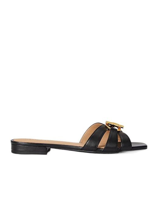 Ralph Lauren Multicolor Buckle-Strap Leather Sandals