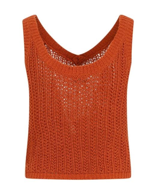 Max Mara Orange Arrigo Crochet Top