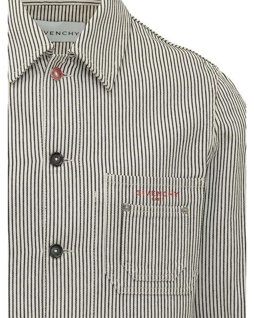 Givenchy Gray Stripe-Print Jacket for men