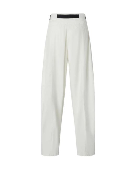 Pinko White Pleat-Detail Trousers