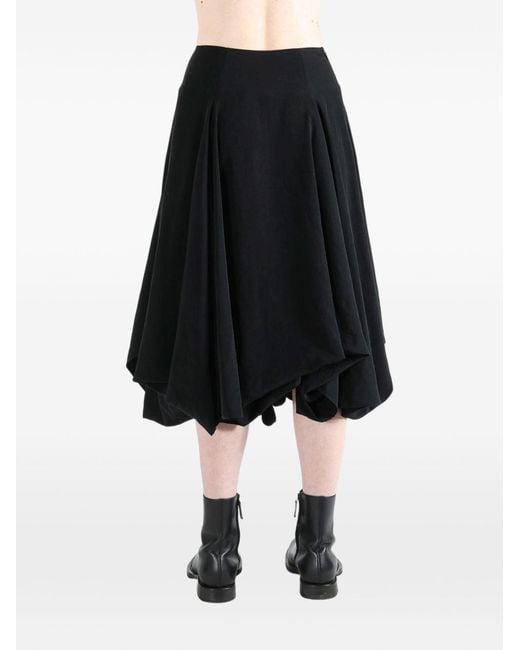 Yohji Yamamoto Black Draped Asymmetric Skirt