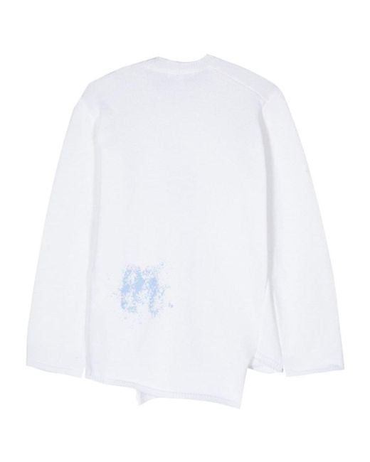 Comme des Garçons White Printed Asymmetric Blouse for men