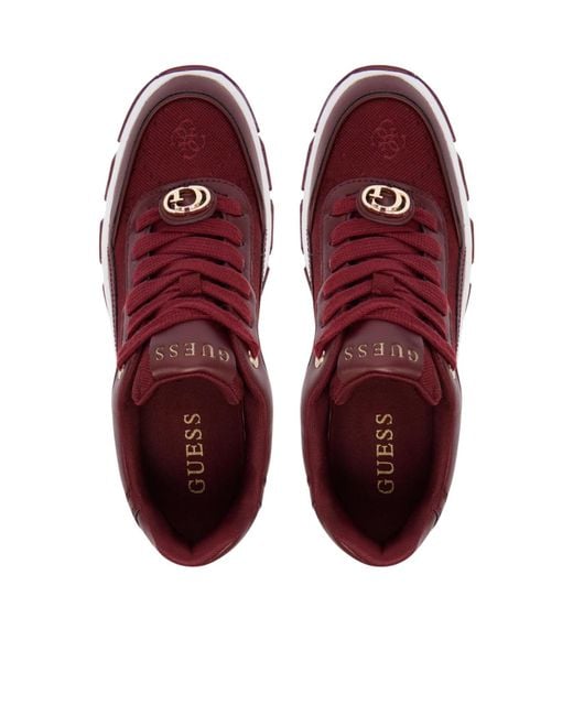 Guess Purple Logo-Plaque Chunky-Sole Sneakers