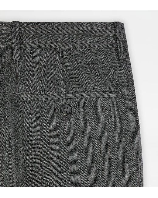 Tod's Gray Pinstripe Trousers for men