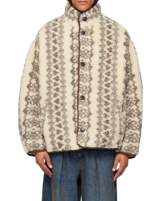 Isabel Marant Natural Patterned Reversible Buffle Coat for men