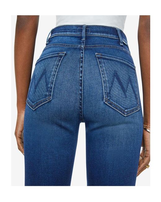Mother Blue Cotton-Blend Jeans