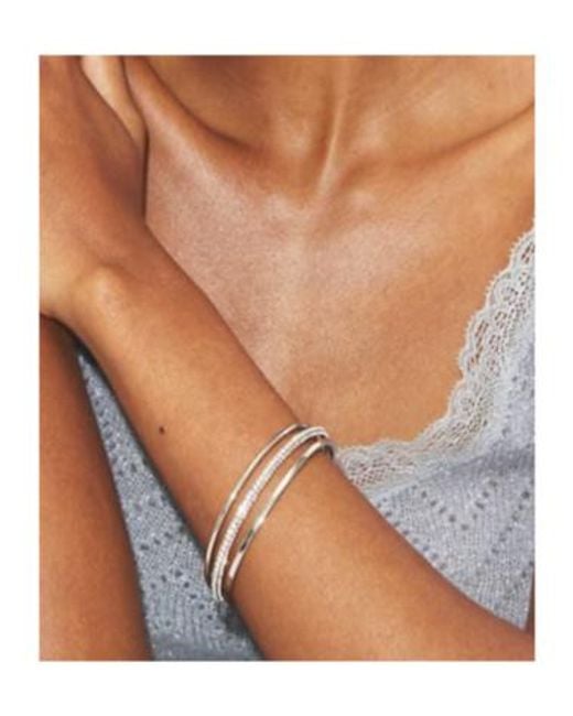 Tory Burch White Icon Mixed Pavé Cuff Bracelet