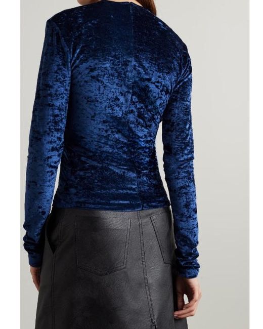 FRAME Blue Round-Neck Knit Sweater