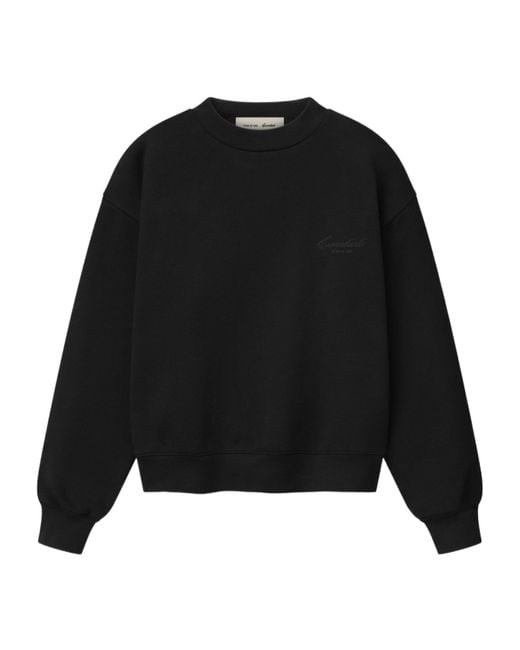 Fear Of God Black Essentials Logo-Print Sweatshirt