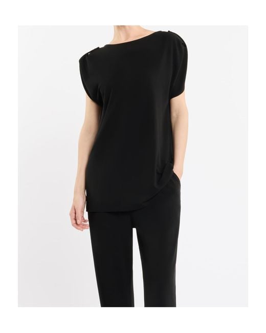 Fay Black Cap Sleeve Top
