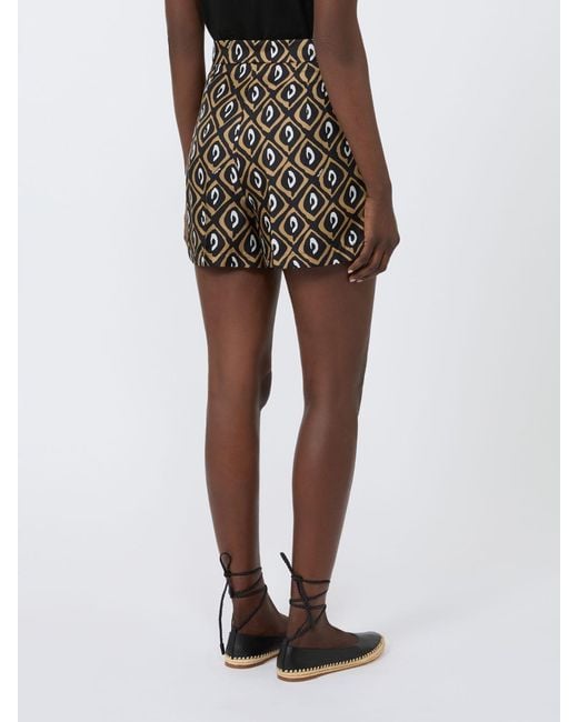 Max Mara Black Geometric Print Shorts