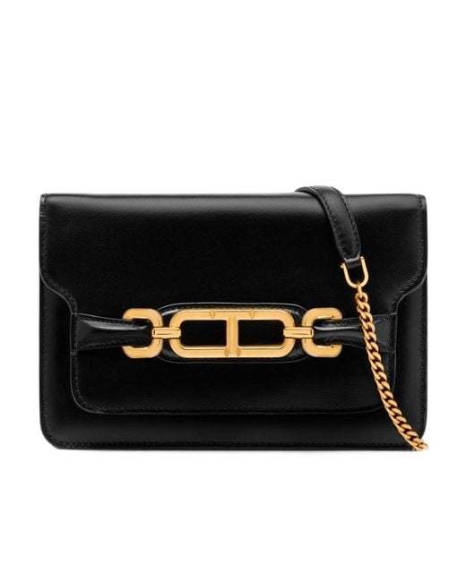 Tom Ford Black Whitney Logo Plaque Small Shoulder Bag