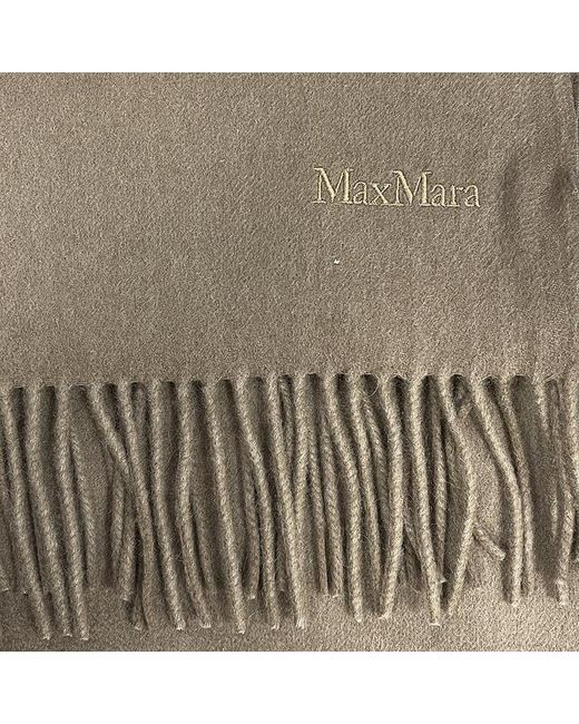 Max Mara Natural Logo Tassel Scarf
