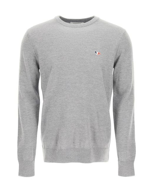 Maison Kitsuné Gray Logo Sweater for men