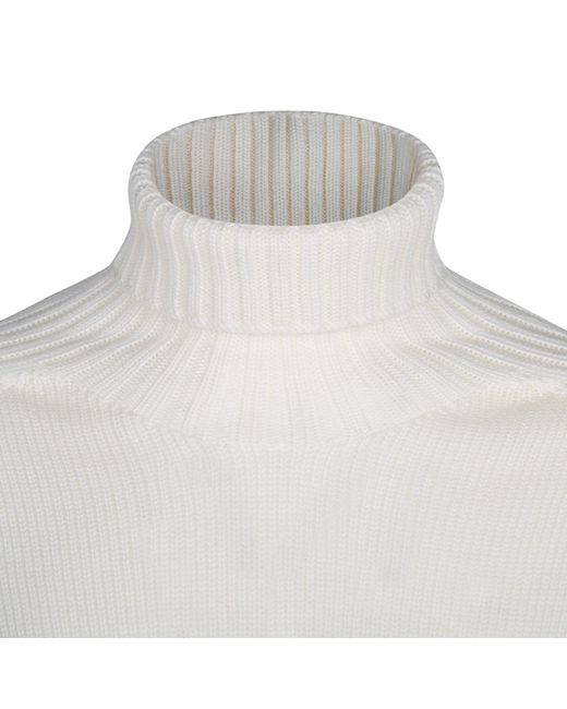 Gran Sasso White Long Sleeve Turtleneck Jumper for men