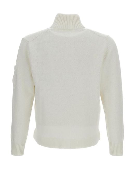 C P Company Gray Zip-Up Knit Cardigan for men