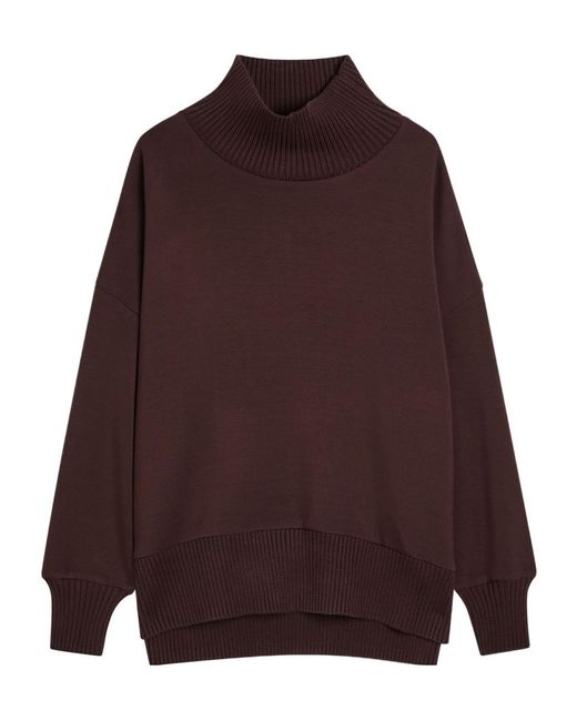 Varley Purple Barker High-Neck Stretch-Jersey Sweatshirt