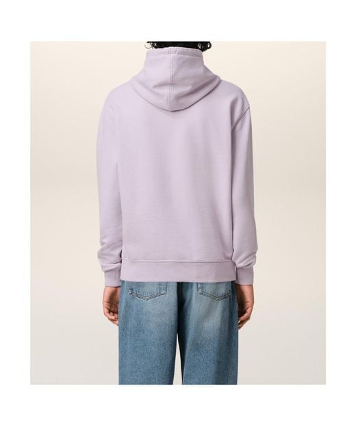 AMI Purple Ami De Coeur Logo-Embroidered Drawstring Hoodie for men