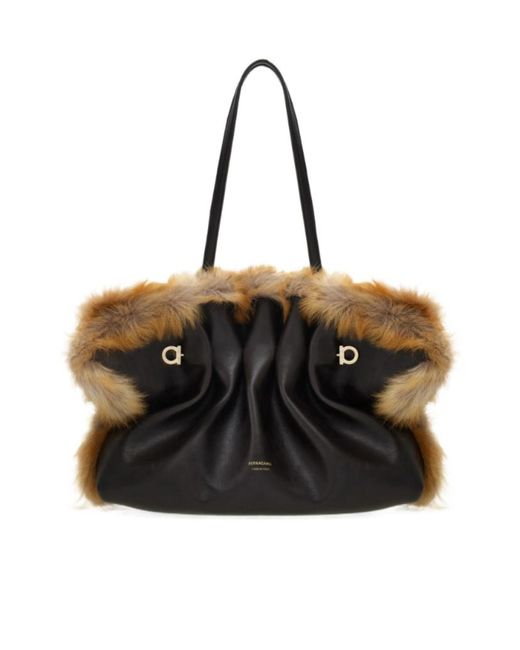 Ferragamo Black Medium Shoulder Bag