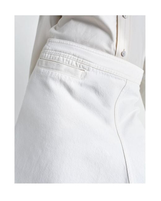 Lemaire White Asymmetric Mini Skirt