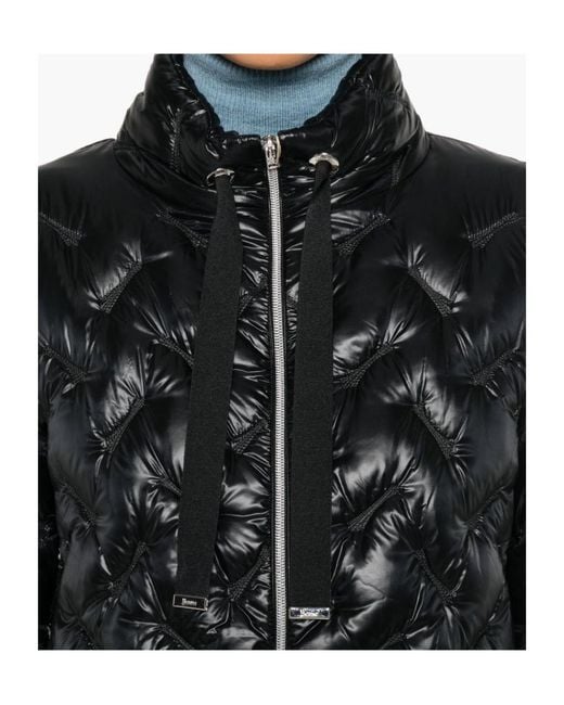 Herno Black Quilted Midi Down Jacket