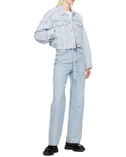 Alexander Wang Blue Cinch Hem Trucker Jacket