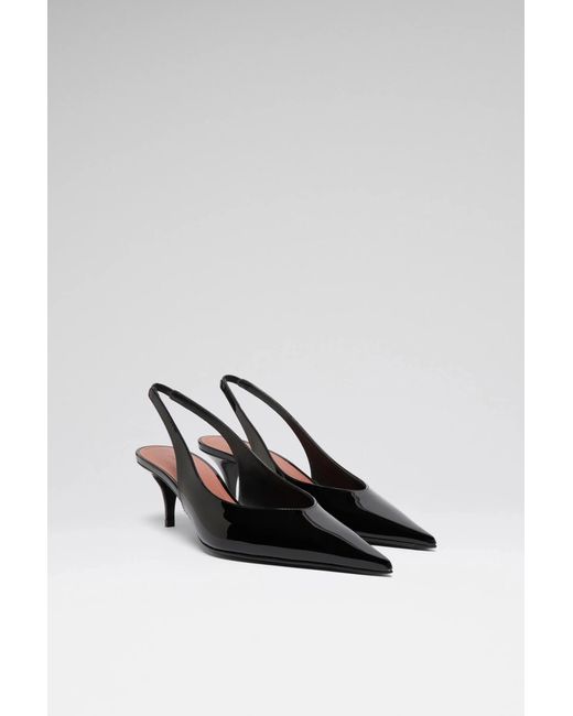 AMINA MUADDI Black Slingback Pumps